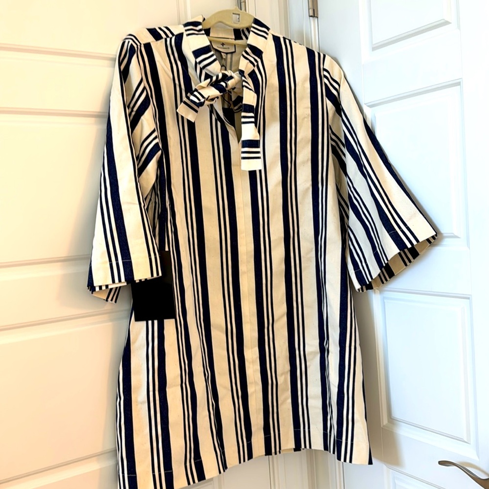 Tuckernuck Navy and White Striped Dress